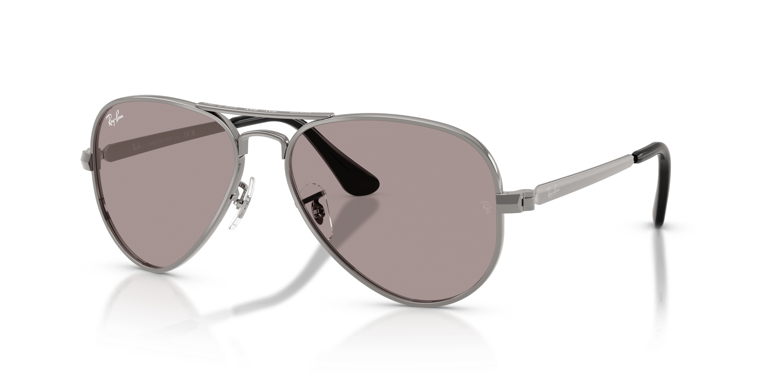 Aviator راي بان رمادي/بنفسجي XL