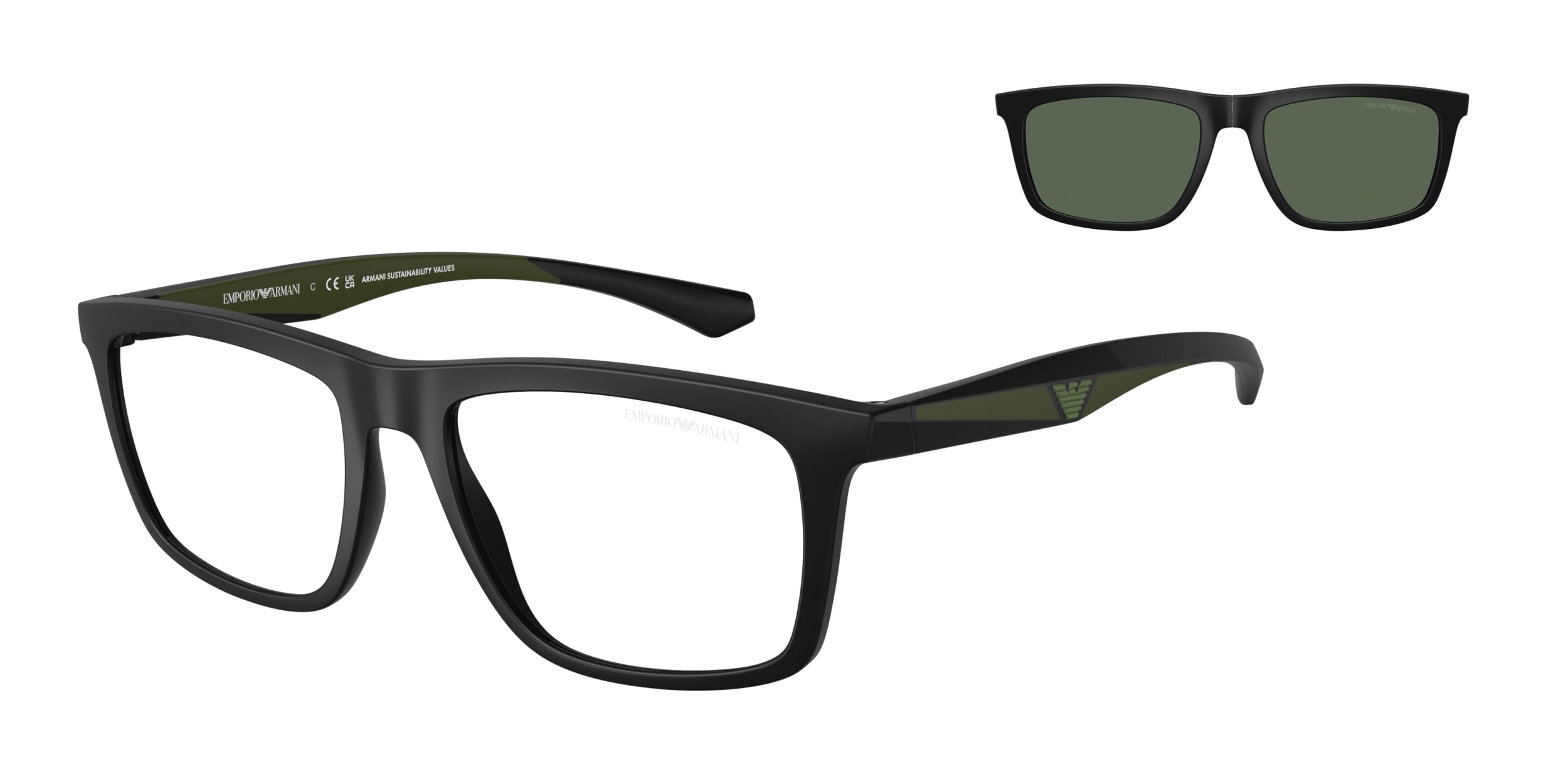 0EA423550011W Emporio Armani Black (Matte black)/Clear (Clear)