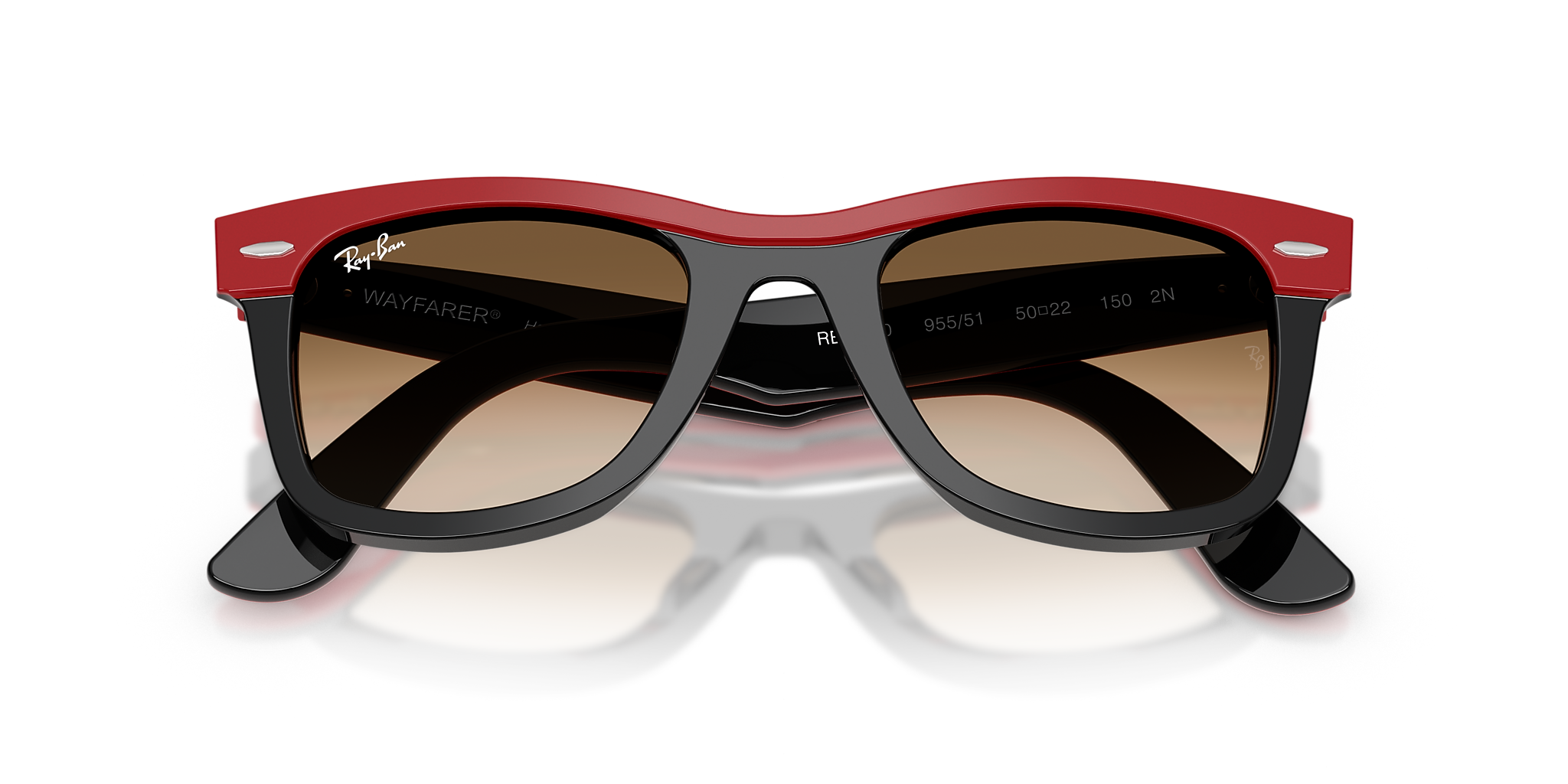 RB2240 Wayfarer Ray-Ban Red On Black/Gradient Brown M