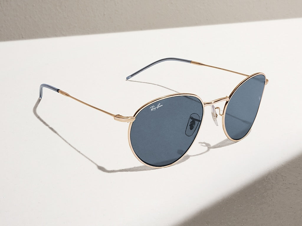 RBR0103S Round Reverse Ray-Ban Gold/Blue L
